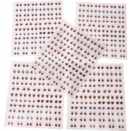 YanYuChen water stickers, eyes 1pcs toys, eyes cute cartoon doll doll eye paste for DIY doll accessories cartoon