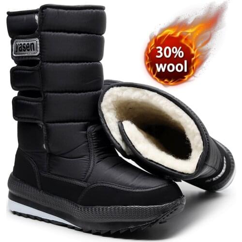 Snow boots men waterproof mens winter boots With Fur winter shoes slip-resistant Men Boots platform thick plush warm Plus size
