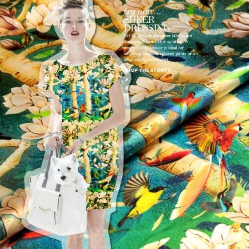 118 cm wide printed silk fabric for dress 19 mm silk stretch satin fabric satin digital inkjet fabric wholesale silk cloth