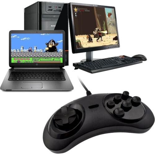 2pc Wired USB Classic Gamepad 6 Buttons USB Gaming Joystick Holder for PC MAC Drive Controllers