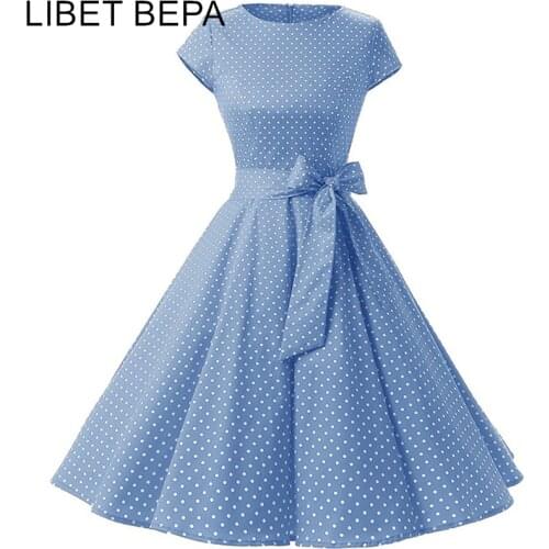 2021 New Autumn Winter Women Dress Vintage Printed Dot A-Line Big Hem O-Neck Bow Sashes Lace Up High Waist Midi Dress DR922