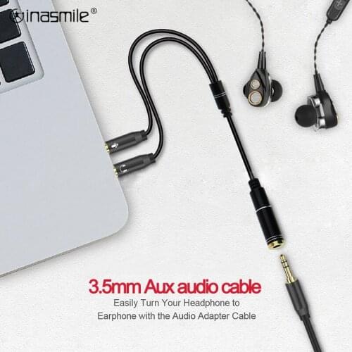 3.5mm Mic Y Mobile Audio Splitter Headphone Mic Aux Extension Cables Jack Splitter Adapter Aux Cable for phone Computer Laptop