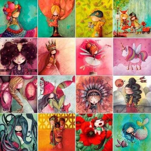 5D Diamond Painting Cartoon Woolen Girl Doll home decor Full Square&Round Diamond embroidery Cross stitch Diamond mosaic Paint