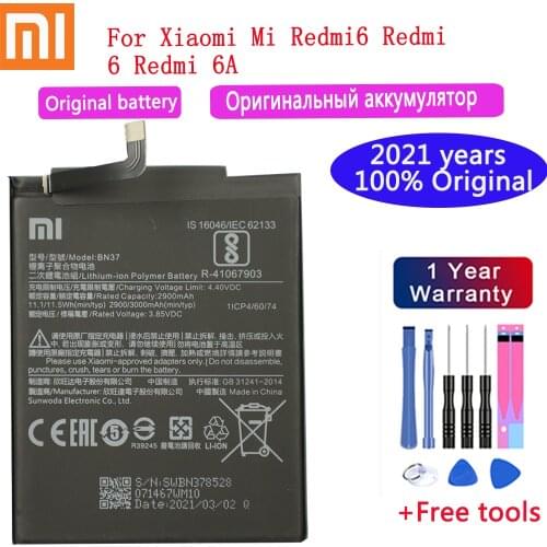 2020 years Original Battery BN37 3000 mAh for Xiaomi Redmi 6 Redmi6 Redmi 6A High Quality Phone Replacement Batteries+Free Tools