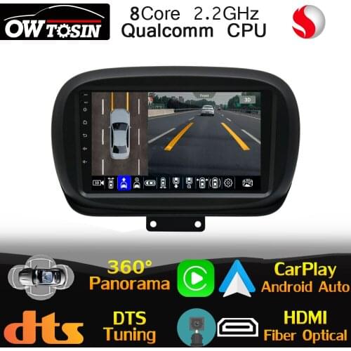 9" IPS Qualcomm 8Core Android Car Multimedia Player For FIAT 500X 2014-2020 Radio GPS 360 Panoramic Head Unit CarPlay 4G LTE DTS