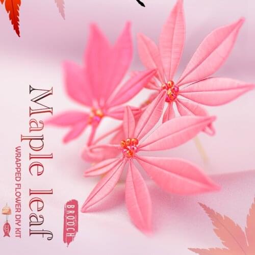 Maple Leaf brooch DIY wreath Kit handmade jewelry ancient Collar Button silk Threaded Brooch 1pcs decoration