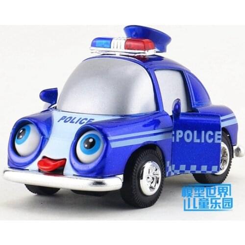 Diyaduo/Q version Children Toy/Small Cute Police Car/Pull Back/Sound & Light Car/Educational toy For Children/Collection/Gift