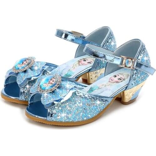 Girls Frozen Sandals Children autumn Summer Party Dancing Shoes Kids Princess Sandals Girls high heels shining shoes