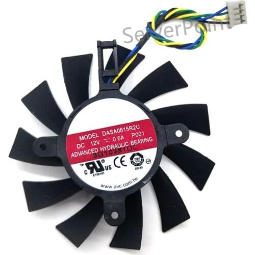 FOR GTX460 550TI four-wire DASA0815R2U DC12V 0.60A 75mm diameter cooling fan
