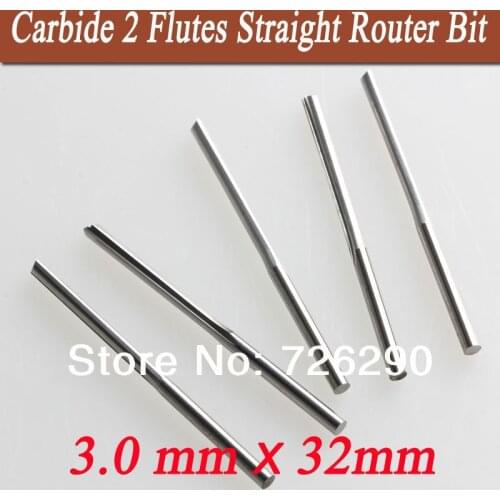 5pcs 3.175*3.0*32mm 2 Flutes Straight Router Bit Cutter CNC Bits Milling Cutter tools for carving wood