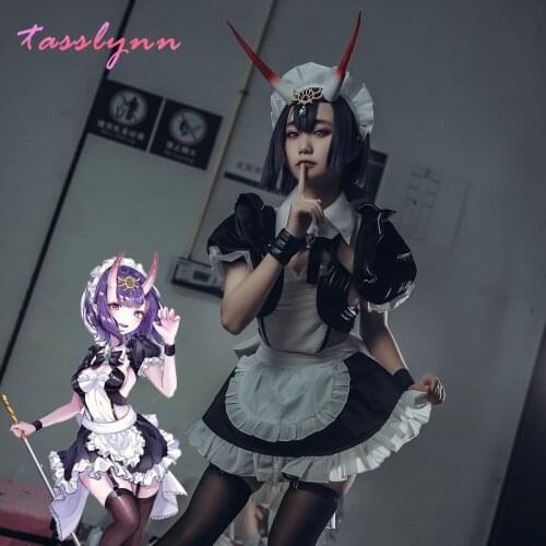 Game Fate Shuten Douji Cosplay Costume FGO Sexy Maid Dress Women Sexy Uniform FGO Shuten Cosplay Costume for Geek Girls