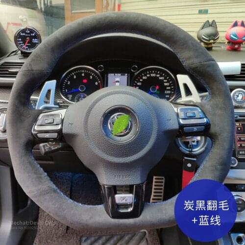 Steering wheel cover leather For VW Volkswagen Sciricco Tacqua Sagitar Touran Passat CC Lavida Tiguan Jetta Golf Suture Grip