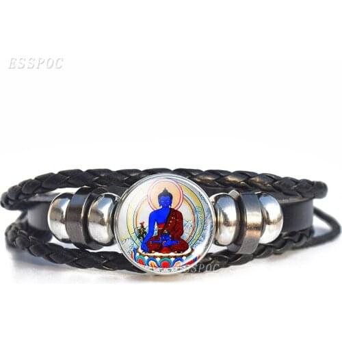 HOT 7 chakra Yoga Charm Bracelets OM Yoga Meditation Yogi Lotus Weave Rope Bracelet Women Men Yoga Leather Bracelet Jewelry