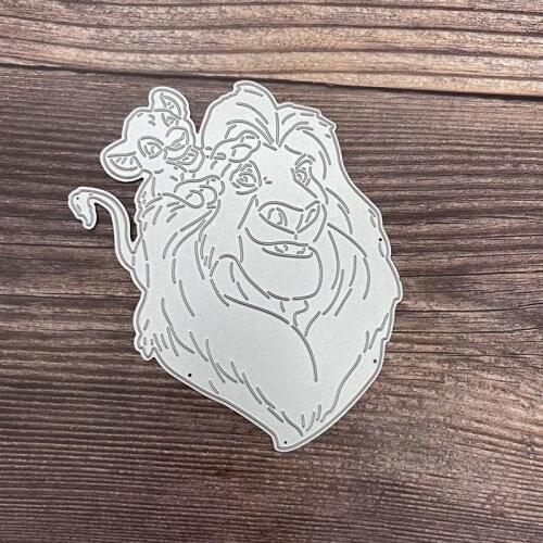 Metal Cutting Dies Lion Daddy and Little Lion Embossing Scrapbooking Stencil Craft Die Cut For DIY Card Handmade