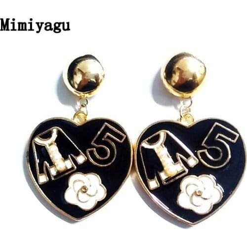 Mimiyagu golden heart drop earring for women