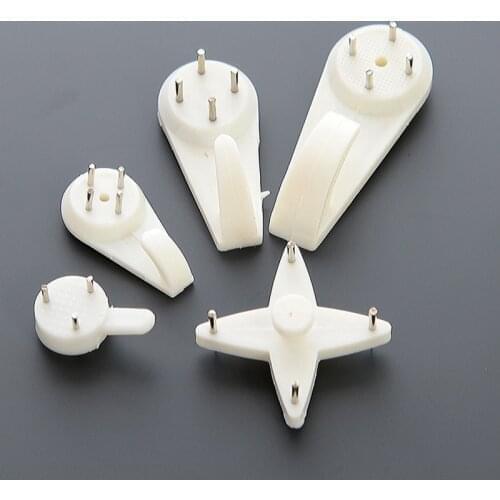 10Pcs White Plastic Painting Photo Frame Hook Multi-Function Invisible Wall Hook Mount Picture Nail Hook Mirror Hanging Hanger