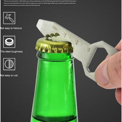 Multifunctional Portable Stainless Steel Pocket EDC Gear Multi Tool Keychain Bottle Opener Wrench Screwdriver Outdoor