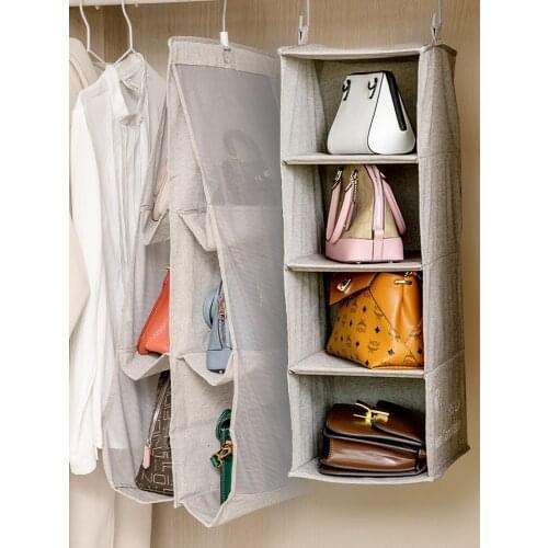 Zq Bag Multi-Layer Storage Hanging Bag Wardrobe Underwear Fabric Storage Foldable Dustproof