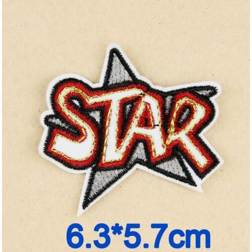 Cartoon Iron on Colorful Star Novelty Embroidered Clothes Patch For Clothing Girls Boys