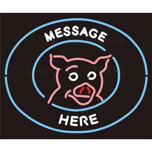 Custom NEON Sign Board Message Here BBQ Glass Tube Beer Bar Club Display Store Shop Light Signboard Signage Signs 17*14"