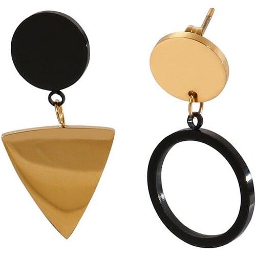 New Irregular Geometric Round Triangle Earrings
