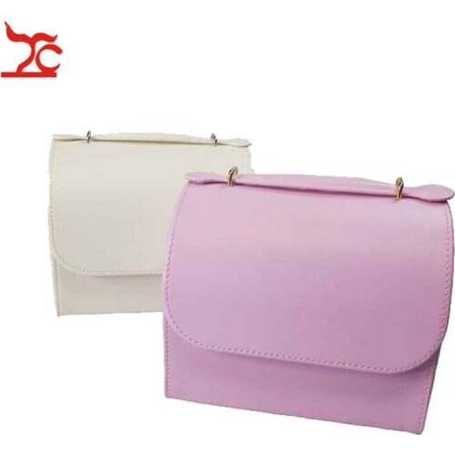 New Cute Mini Pink Jewelry Packaging Display Armoire Box Luxury PU Ring Earring Jewelry Organizer Carrying Case Wedding Gift Bag