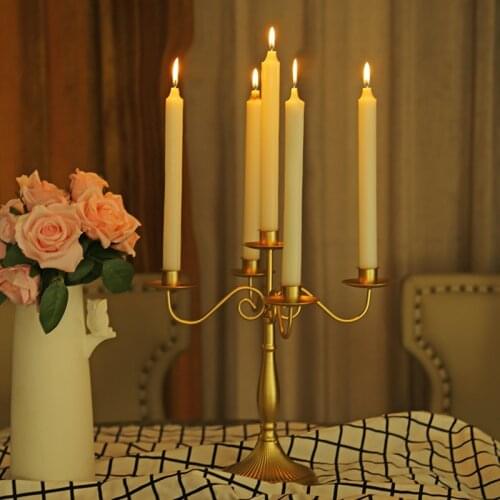 Hotel western restaurant candlelight dinner candle table table decoration romantic wedding candlestick home decor