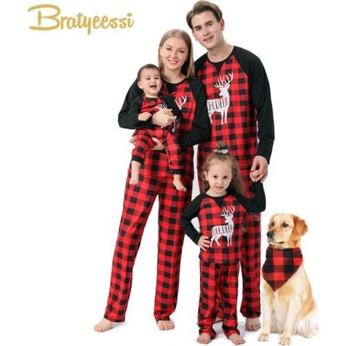 Christmas Pyjamas Family Matching Outfits Mother Kids Clothes Girls Boys Pajamas Home Sleepwear Mom and Daughter Couple Matching