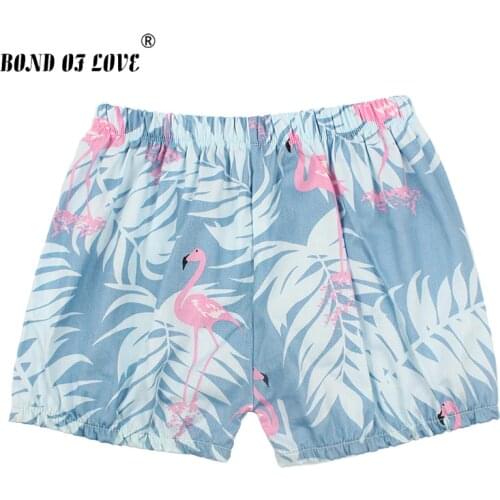 Girls Shorts Summer Shorts For Boys Cotton Kids Shorts Children Beach Shorts Clothes Flamingos Toddler Baby Clothing Pants