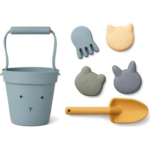 Silicone Children Beach Toys 6 Pcs Kit Baby Summer Digging Sand Tool with Shovel Water Game Play Outdoor Toy Set Sandbox for Kid