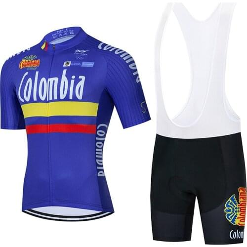 Crossrider 2021 Team Colombia Cycling Jersey MTB Bicycle Clothing Bike Wear Clothes Mens Short GEL Bib Sets Maillot Culotte Suit