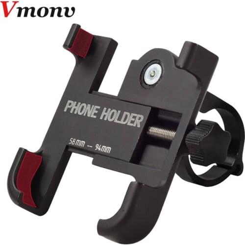 Universal Aluminum Motorcycle Bicycle Handlebar Cell Phone Holder Stand for 4.5 to 6.5 Inch Mobile Phone Smartphone Bike Mount