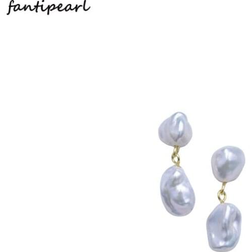 Fashion Jewelry Baroque Pearl Earrings Earrings High Quality Pearl Earrings Aurora Colorful Earrings Women