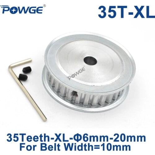 POWGE 35 Teeth XL Timing pulley Bore 6/8/10/12/12.7/14/15/19/20mm for width 10mm XL Synchronous Belt 35-XL-10 AF 35teeth 35T