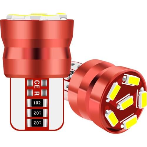 T10 LED W5W Car Signal Bulb 6 SMD 4014 158 192 168 Dome Reading Wedge Side Lamps Dashboard Indicator Light Parking Warning Light