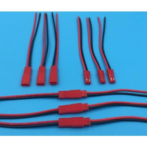 10 Pairs JST Wire Connector Plug Cable 10pcs Male and 10pcs Female 100mm for RC Battery