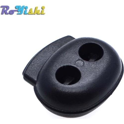 100pcs/pack Plastic Cord Lock Stopper Toggle Clip Black 18mm*19mm*6.5mm