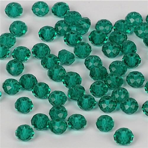 145Pcs/Bag 3x4mm Peacock Green Color Glass Crystal Faceted Rondelle Spacer Beads Diy Craft Material For Jewelry Making
