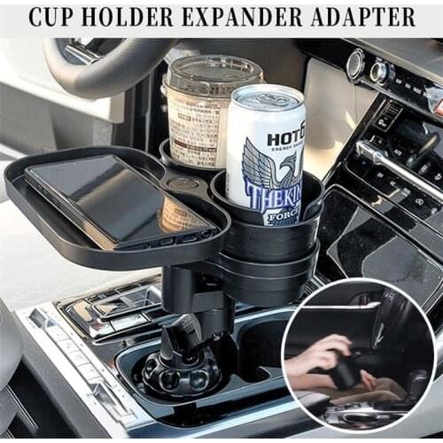 2 In 1 Mintiml Cup Holder Expander Adapter Car Cup Holder with Wireless USB Charging Board Container Car Accessories Bottle Tray