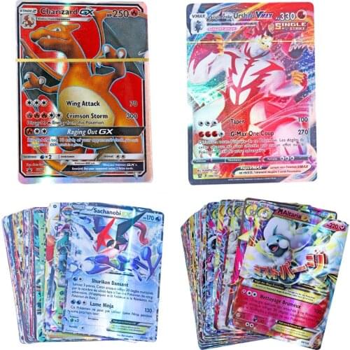 20PC French/English Version Pokemon Cards V GX MEGA TAG TEAM EX Game Battle Card Children Toy