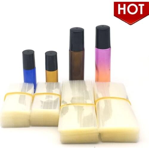 200pcs/lot Clear PVC Heat Shrink Wrap Film for Roll On Bottles 5ml 10ml Essential Oil Bottle Free Shpping