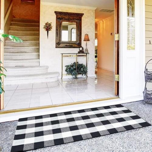 3 X 2 Woven Mats Bohemian Cotton Area Rug Living Room Non Slip Washable Handmade Floor Carpet With Tassels Dropshiping 60x90cm