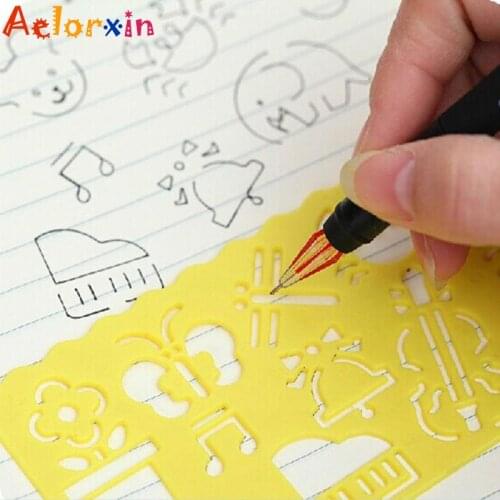 4Pcs/Lot Baby Drawing DIY Picture Plastic Template Stencils Rulers Kids Painting Tool Toys Creativity Art Gift Kids Craft Toys