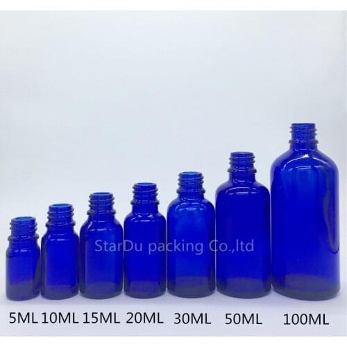 5ml-100ml blue Glass Bottle With black Dropper/ Essential Oil Bottle , blue Perfume bottles 500pcs/lot