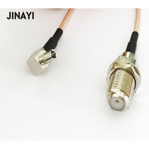 50pcs RG316 F Female to TS-9 TS9 Right Angle Adapter Connector Cable 15cm 6"