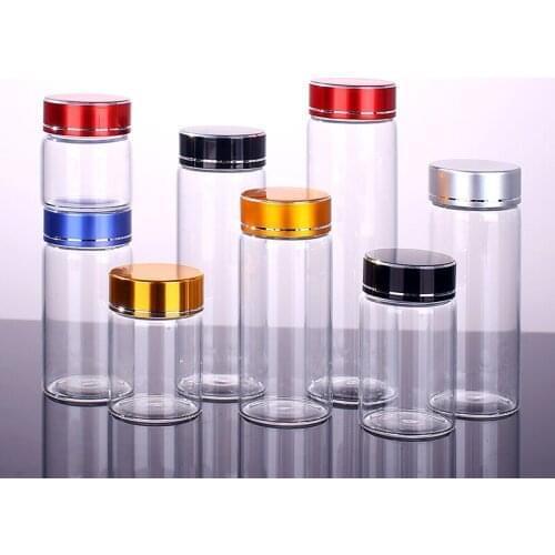 500pcs Transparent Glass Bottle With Cap Kitchen Glass Canister Snack Sugar Storage Container Jar Bottle Kitchen Accessory