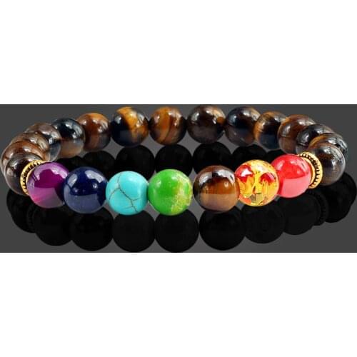 7 Chakra Bracelet Men Black Lava Healing Balance Beads Reiki Buddha Prayer Natural Stone Yoga Bracelet For Women 2020 Newst