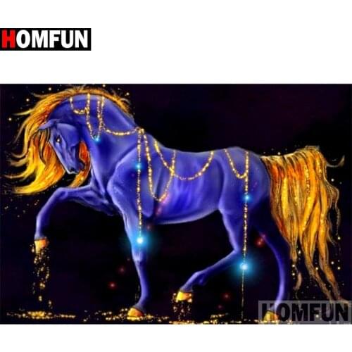 HOMFUN Full Square/Round Drill 5D DIY Diamond Painting "Cartoon horse" Embroidery Cross Stitch 5D Home Decor Gift A14623