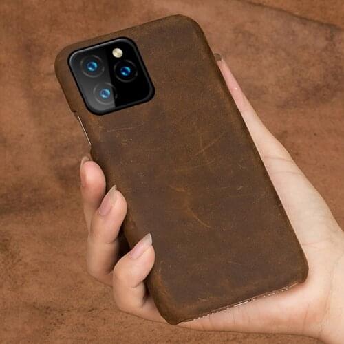 Luxury Genuine PULL-UP Leather Phone Case for iPhone SE 2020 11 Pro Max 6 6s 7 8 Plus X XR XS Max Back Cover