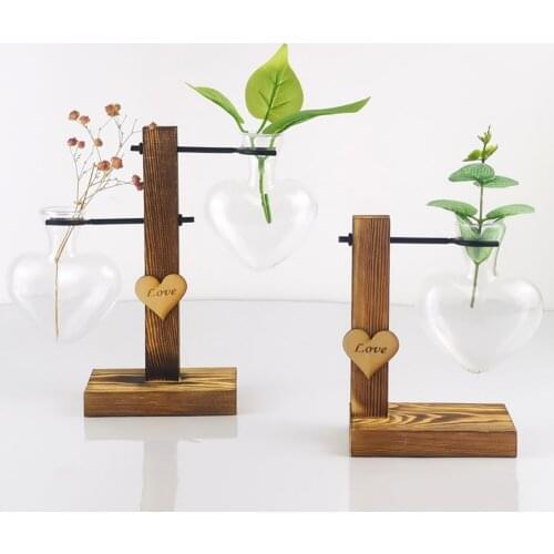 Decorative Hydroponic Planter Pot With Wooden Holder Bring Nature To Your Room House Decoration Hydroponic Glass Bulb Vase
